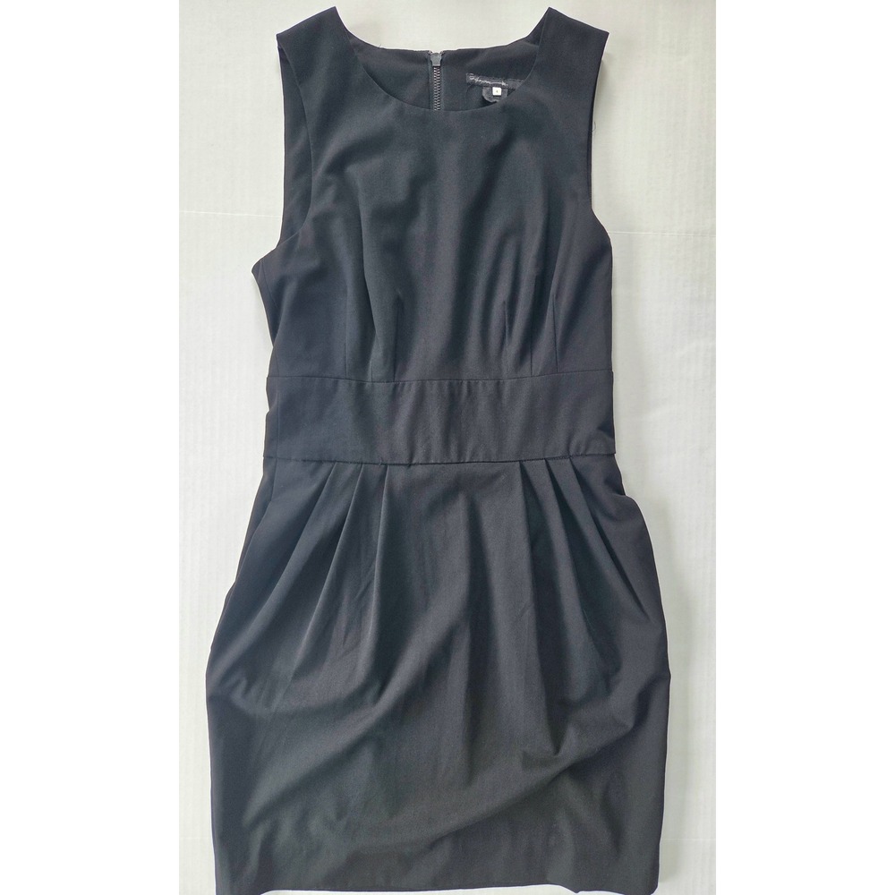 Pippa Womens Sleeveless Little Black Dress Pleated Sheath Exposed Zipper Size 4